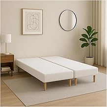 Upholstered Bed Base White 90 x 200 x 2 (180 x 200 cm) with Free Feet –