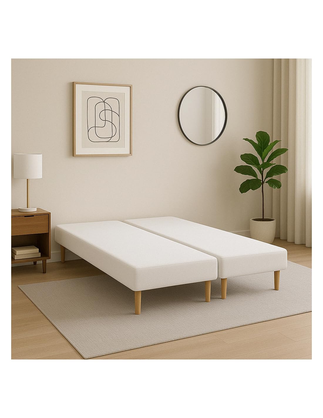 by sommiflex SOMMIER TAPISSIER Blanc 90x200x2 (180x200) avec Pieds offerts –