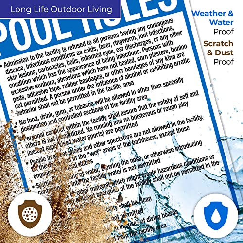 Señal de reglas para piscina Kentucky, 24x30 pulgadas miniatura 3