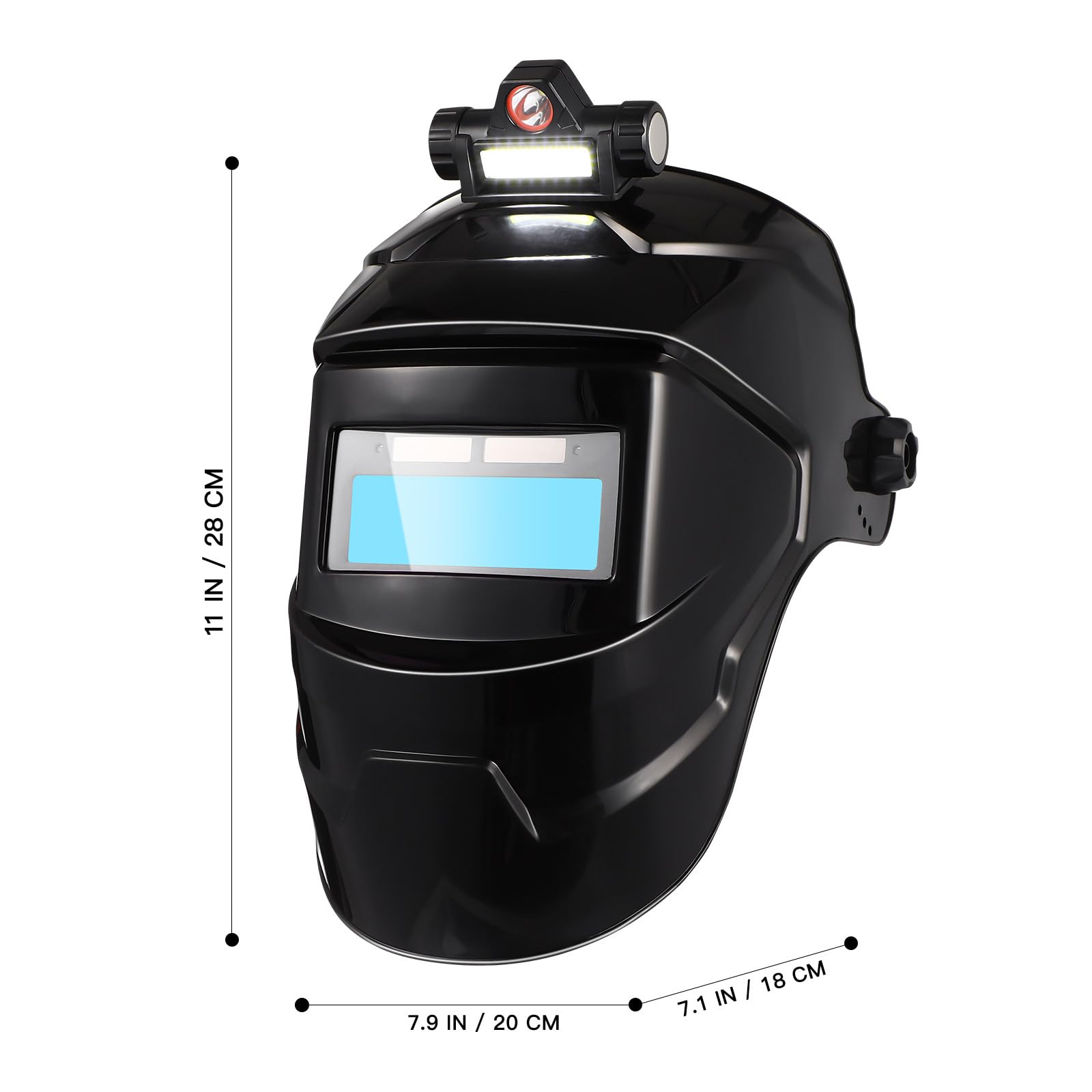 Maschera per Saldatura Solare Portatile Vera Color Nero | Pp, Mezza Maschera 8 Livelli di Oscuramento, Schermo Grande e Sensibilità Regolabile