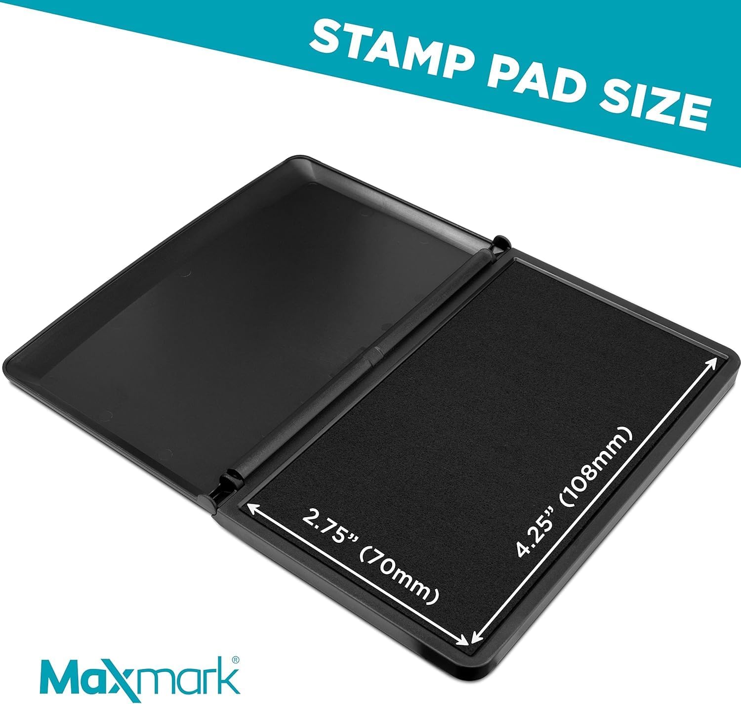 MaxMark Large Black Stamp Pad - 2-3/4" by 4-1/4" - Premium Quality Felt Pad - Pack of 2 image 4