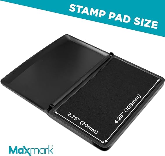 MaxMark Large Black Stamp Pad - 2-3/4 by 4-1/4 - Premium Quality Felt Pad - Pack of 2