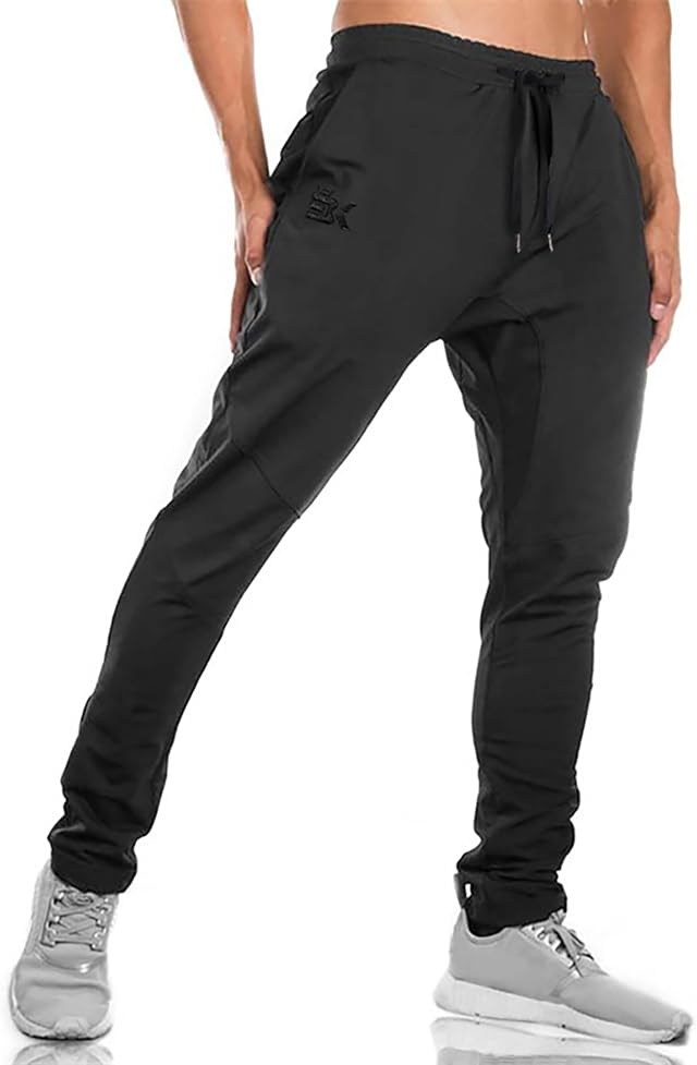 BROKIG Gym Jogginghose Herren Sporthose mit Doppeltasche | Laufhose Herren Lang Baumwolle, Sporthose Trainingshose Herren Lang Fitnessstudio Fitness Slim Fit Hose