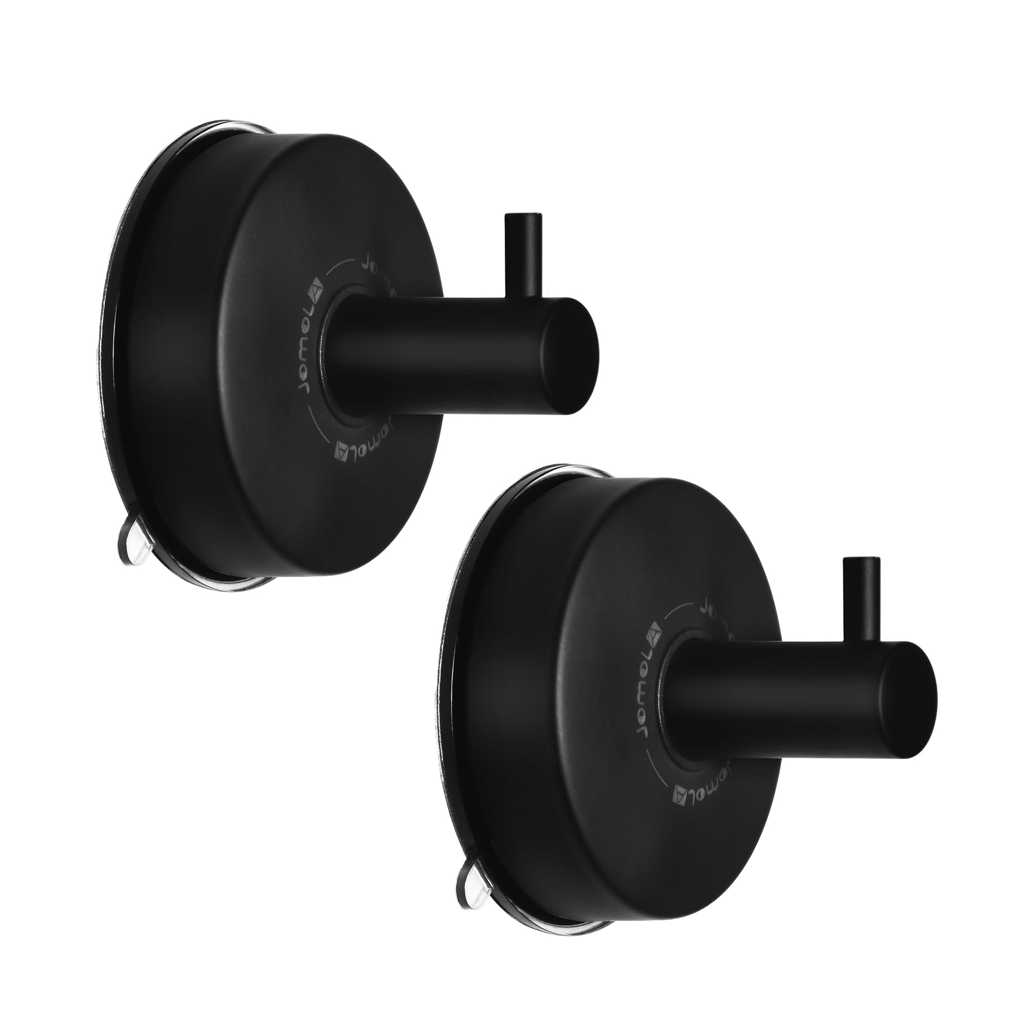 Jomola Mat Black Black Suction Hooks For Bathroom Shower Suction Hooks Stainless Steel Black Towel Hook Suction Cup Tea Towel Holders For Kitchen Removable Bathroom Sucker Hook For Shower Glass Hook Hanger 2Pcs