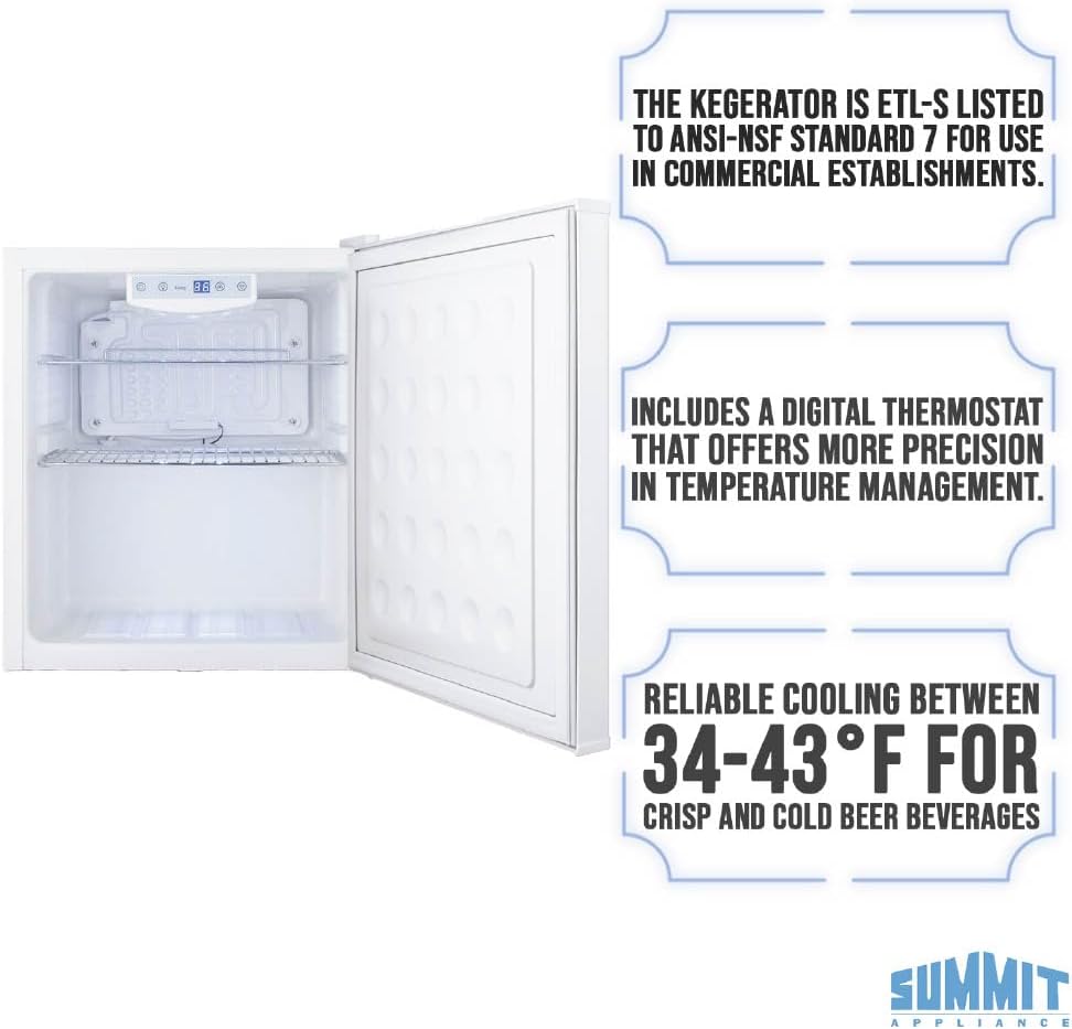 Summit 17" Mini Kegerator, Single Tap, Beer Mini Keg, Tap Kit and 2.5 Gallon Keg Included- FFAR25L7FRTP