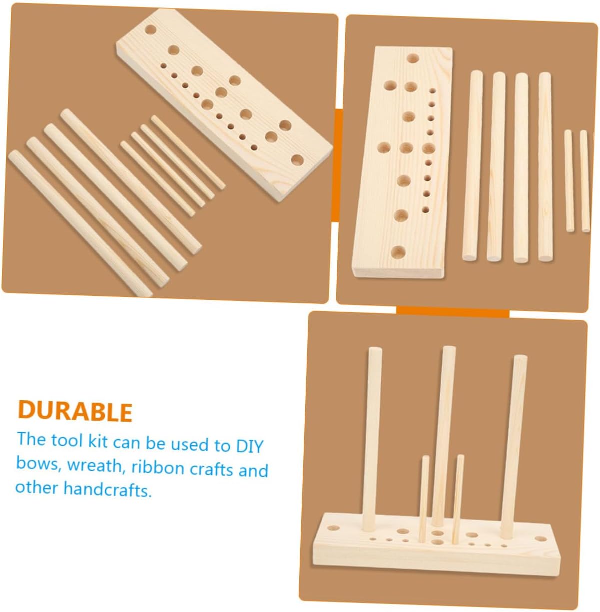 1Set Wooden Ribbon Bow Maker Tool Kit for Wreaths DIY Crafts and Party Decorations Durable Easy to Use Bow Making Kit