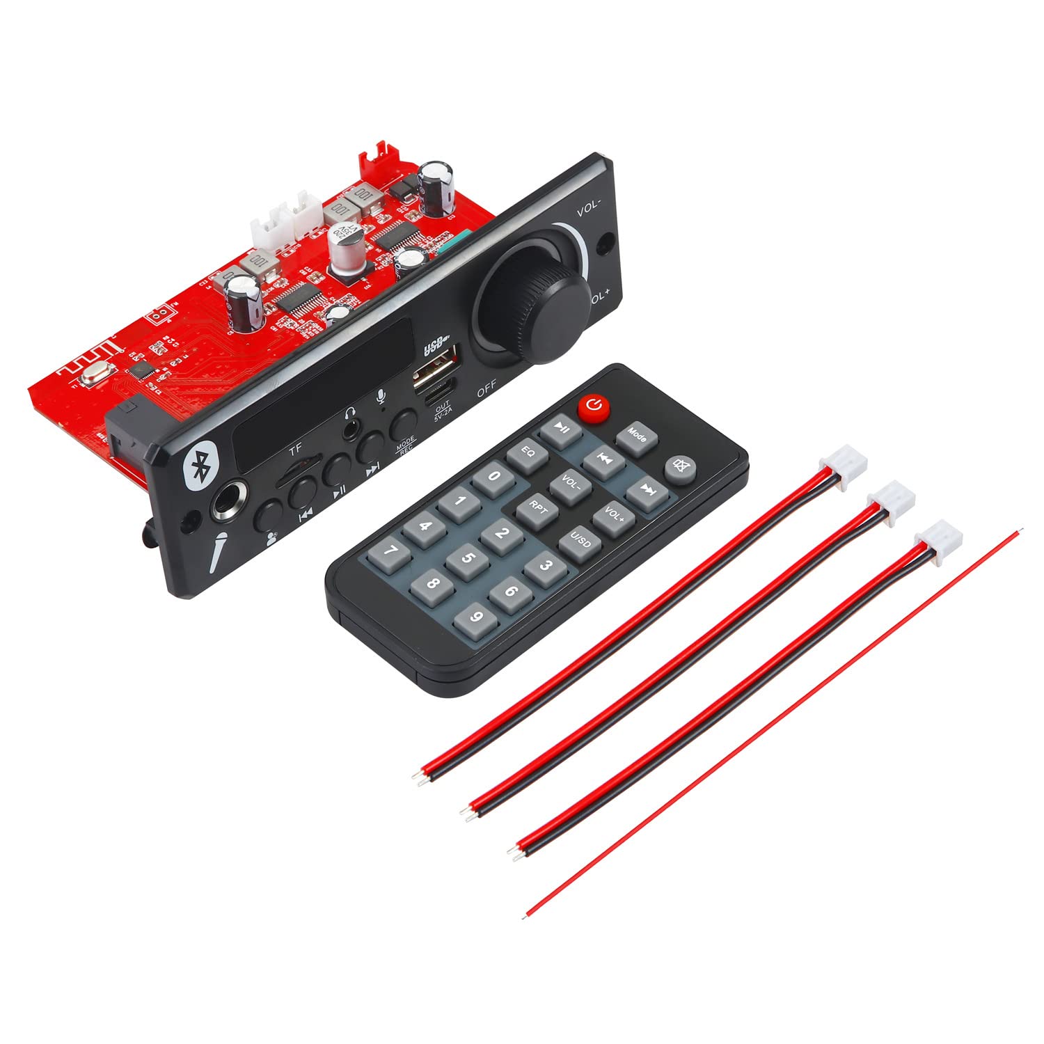 80W+80W Audio Digital Power Bluetooth Amplifier Board Decoder Car FM MP3 Player Module DIY USB AUX AMP DC8-24V (Color : C)