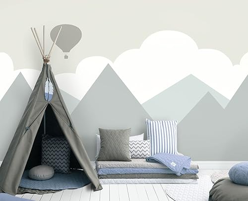 Miniatura 89 de Papel tapiz de pared para guardería infantil de bosques de acuarela coloridos, 137 x 100 pulgadas