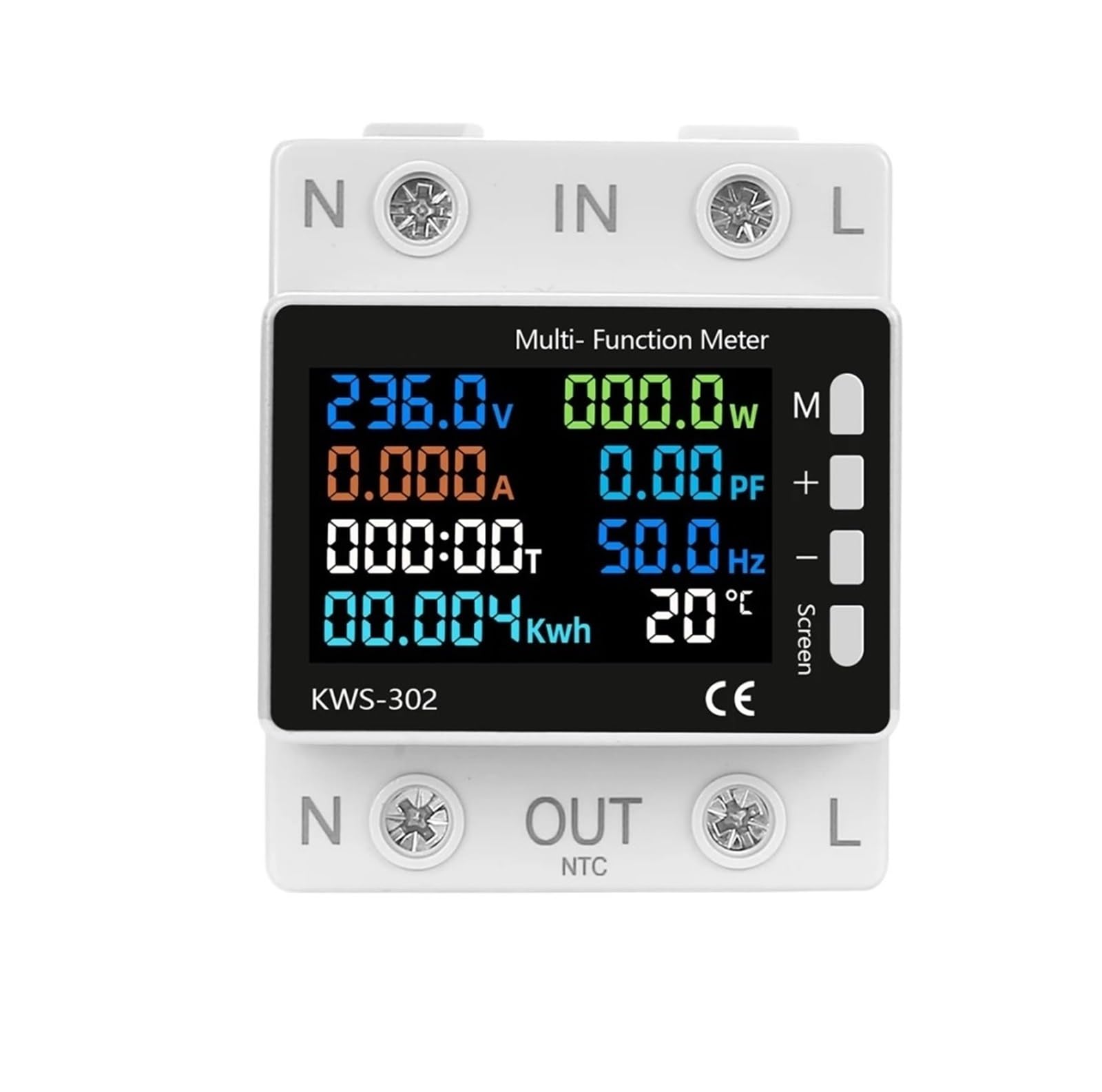 Compteur d'énergie 63A avec minuterie et protection de tension