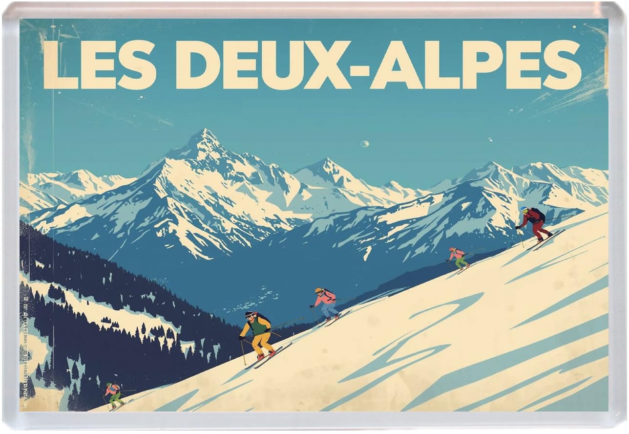 Baked Bean Store Multicolor Les Deux-Alpes - France - Jumbo Artistic Fridge Magnet 96 X 67Mm Bbsfhm3114