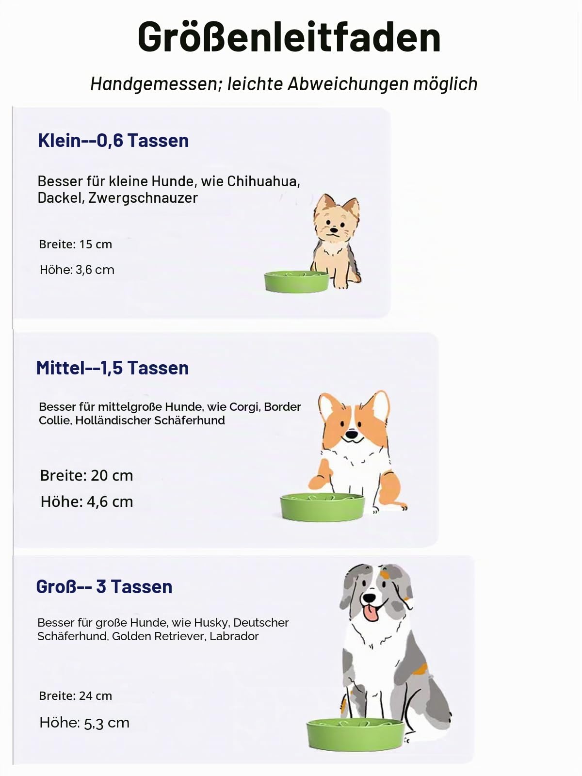 LE TAUCI Hundenapf aus Keramik, Antischlingnapf für Mittelgroße und Kleine Hunde, Langsam Fressen und Spaß für den Hund, Fressnapf mit Rutschfestem Design (Kleeblatt Grün, M-675 ml)