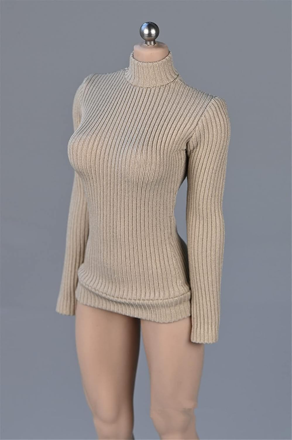 1/6 Scale Female Figure Clothes,Female Stretch Tight Sweater Thick Striped Bottoming Shirt Costume for 12inch PH TBL JO Action Figure Body (White)