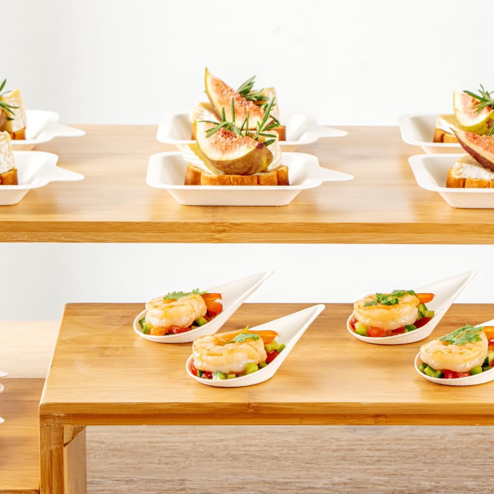 Restaurantware Tasting Spoons - 100 Pack - 4.25 Inch Pulp Safe Home Compostable Teardrop Mini Spoon - Eco-Friendly Sugarcane Bagasse Disposable Utensils for Catering, Food Tasting - Image 8