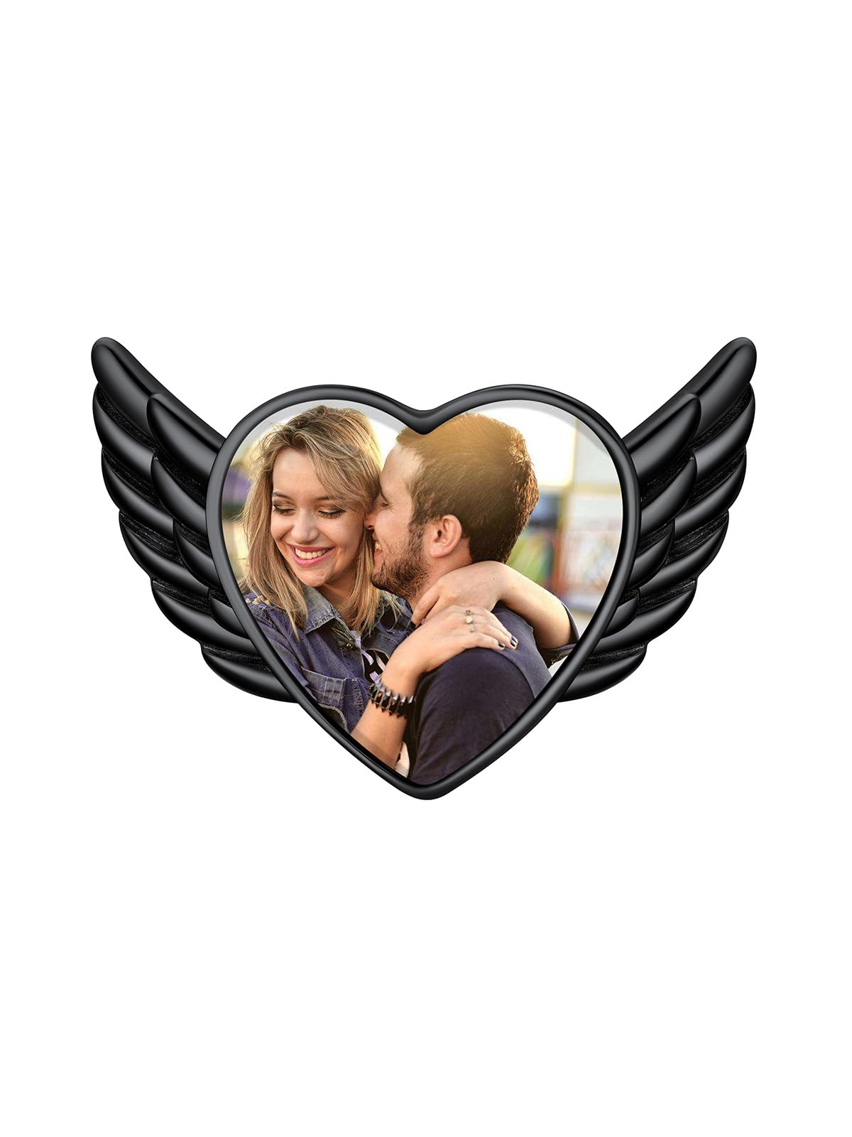 Custom4U Wedding Bouquet Photo Charms Customized with 1-4 Pictures Memorial Pins Boutonniere for Wedding Groom Bride/Memory Funeral Pin Mother Father