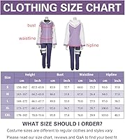 Vista 6 de Alaiyaky Disfraz de Hinata Hyuga, cosplay de Hinata con protector de frente, bolsa Kunai para mujer