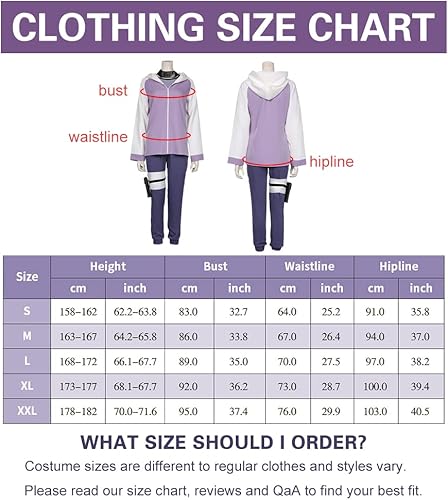 Vista 6 de Alaiyaky Disfraz de Hinata Hyuga, cosplay de Hinata con protector de frente, bolsa Kunai para mujer