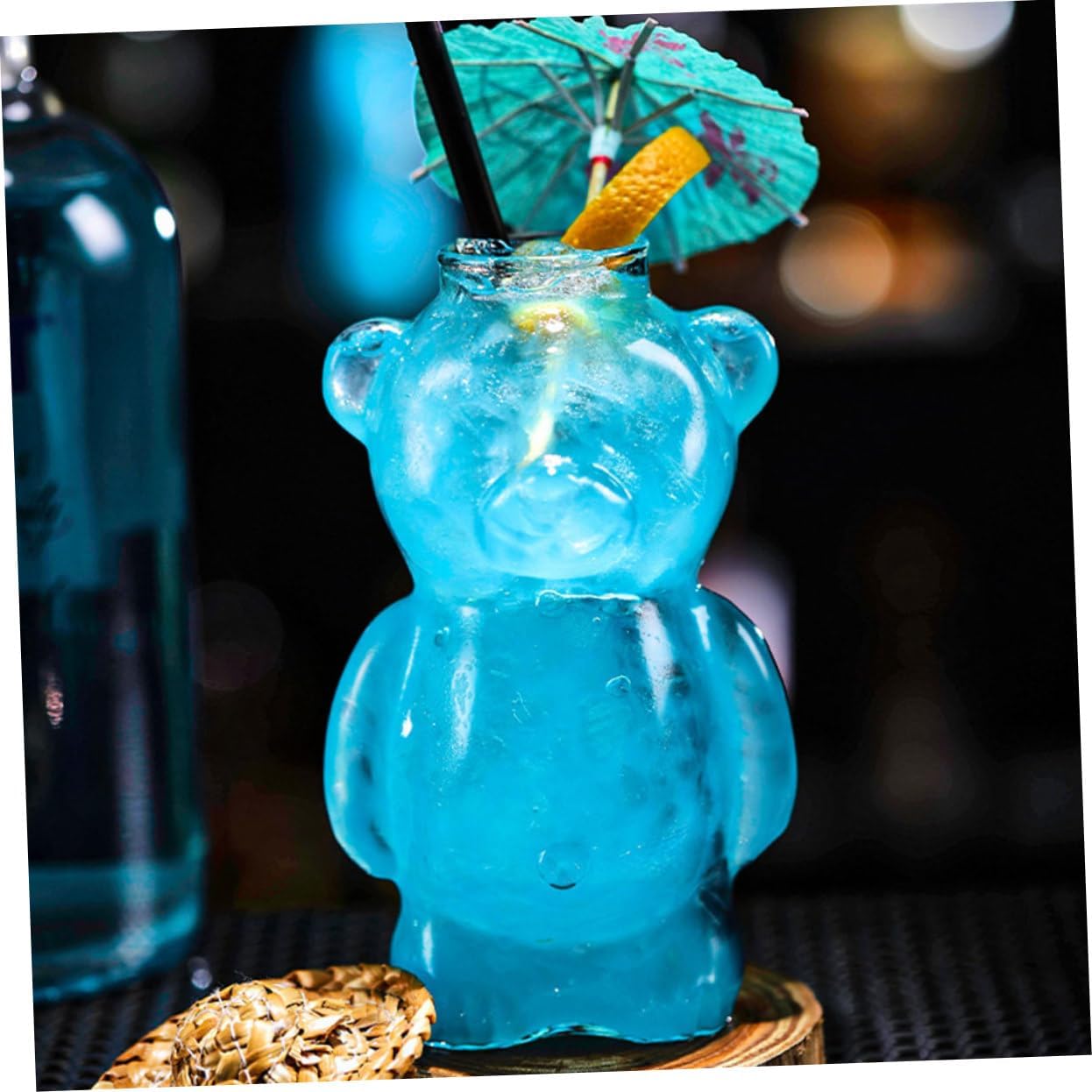 Bear Shaped Glass Beverage Cup 320ml for Home Party