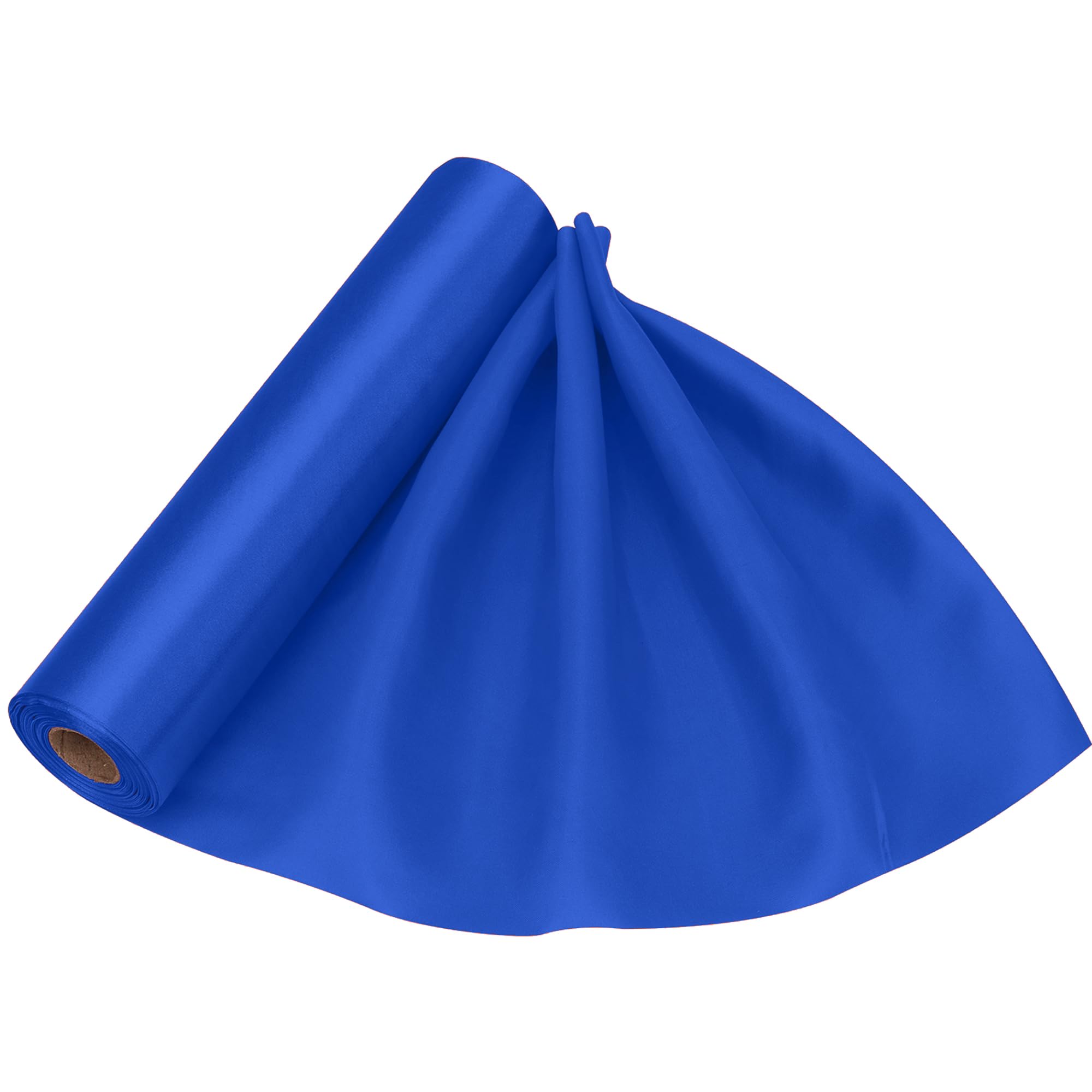 WedDecor 20m x 29cm Royal Blue Solid Satin Large Fabric Roll Perfect for Wedding, Chair Cover Bows, Table Back Drop, Ribbon Crafting Supplies, Table Runner, Party Decorations