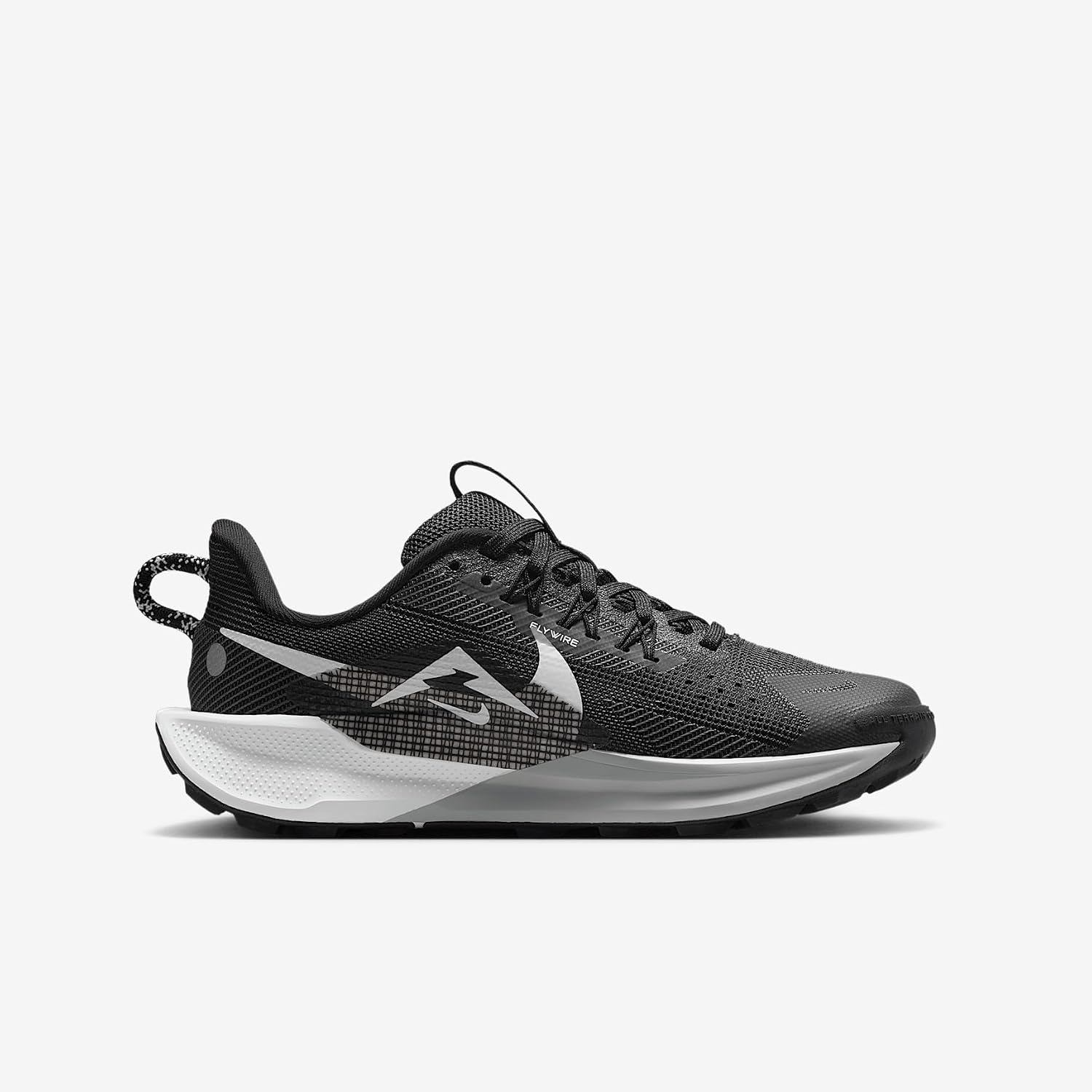 Nike Pegasus Trail 5 Big Kids' Running Shoes (FV5638-003, Black/Anthracite/Wolf Grey/White) Size 4.5