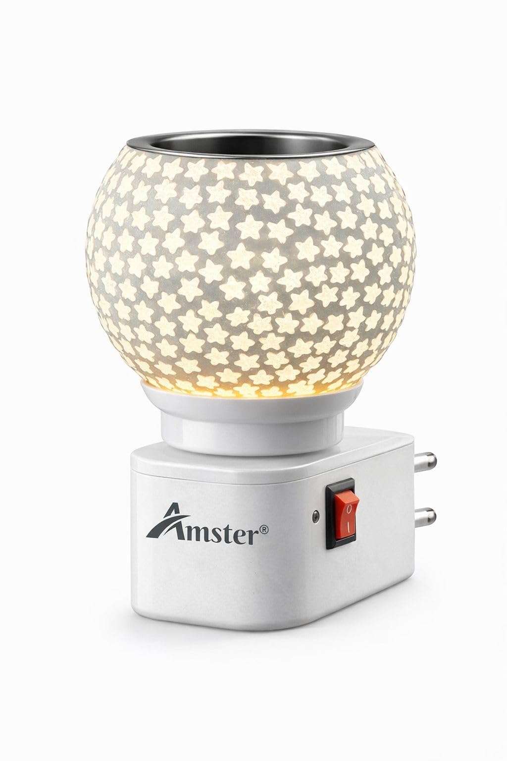 Amster Electric Kapoor Dani & Aroma Diffuser – 2-in-1 Multipurpose Incense Burner with Night Lamp – Ceramic Camphor Diffuser for Home, Office & Temple – Stress Relief & Spiritual Decor (KD1)