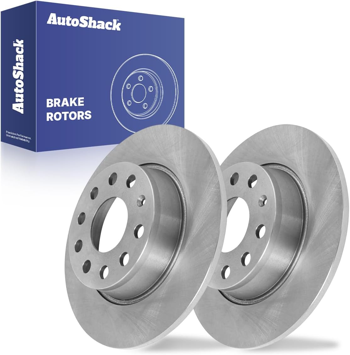AutoShack Rear Solid Brake Rotors 2-PC Set Replacement for 2005-2018 Volkswagen Jetta 2012-2022 Volkswagen Passat 2009-2020 Audi A3 2015-2020 Audi A3 Quattro 2012 Maserati GranTurismo 10.7" (271.8 mm)