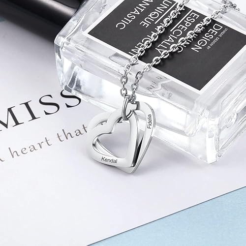 Miniatura 4 de Personalized Mother Necklace - Mom Necklace With Kids Names 5 - Mothers Personalized Heart Necklace - Mom Birthday Jewelry Gifts (Gold -5 Hearts)