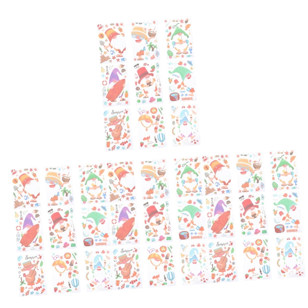 Stickers fenêtre hawaïen PRETYZOOM : lot de 36 feuilles de stickers muraux d'été