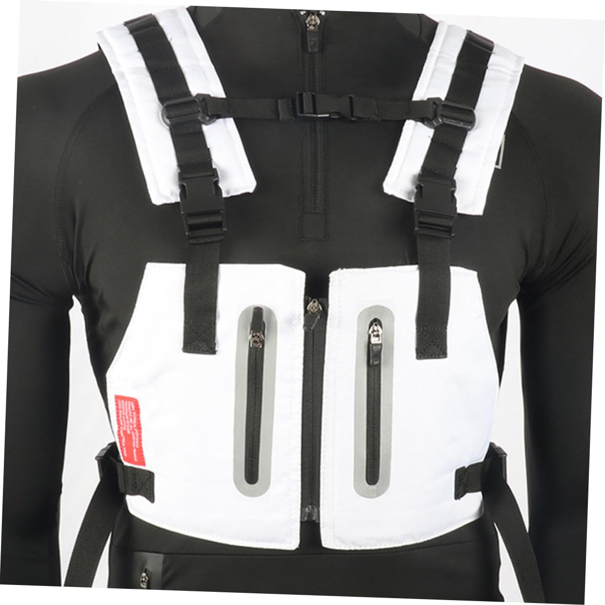 UKCOCO Gilet Réfléchissant Multifonction Blanc en Tissu pour Homme