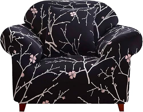 Neween Funda elástica para sofá para silla, funda de sofá suave y antideslizante, protector universal de muebles con 1 funda de almohada y varillas