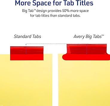 Avery Binder Dividers - 5-Tab Insertable Multicolor Big Tabs for Binders, 6 Sets of Dividers (11109)