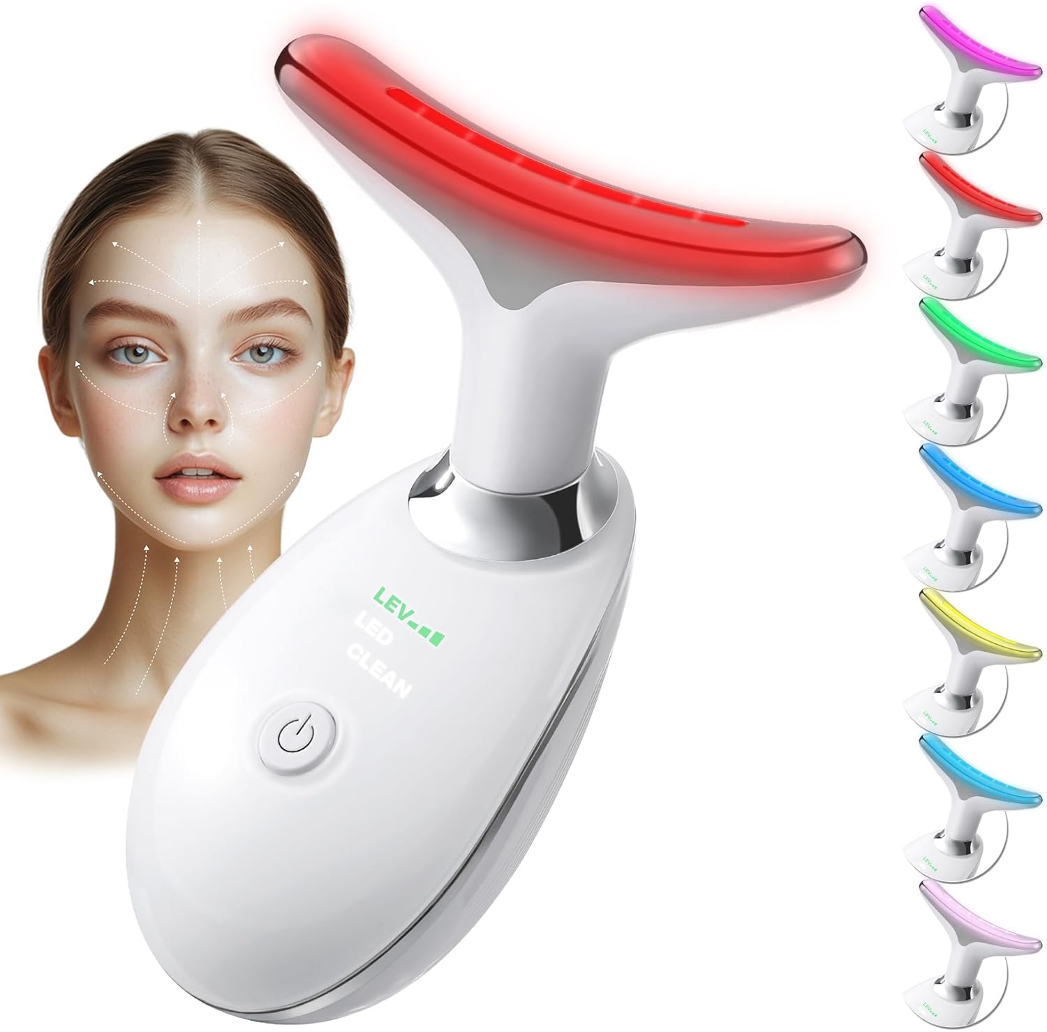 Facial Massager Red Light Therapy: 7 Color Led Neck Face Sculpting Lift Microcurrent Device for Skin Care Lymphatic Drainage Tightening Wrinkles Double Chin Dark Circle Reducer Facial Massager Red Light Therapy: 7 Color Led Neck Face Sculpting Lift Microcurrent Device for Skin Care Lymphatic Drainage Tightening Wrinkles Double Chin Dark Circle Reducer