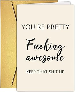 Funny Encouragement Card for Him Her, Friendship Day Gift for Bestie, Thank You Card for Coworker, Rude Congratulations Graduation Gift for Son Daughter Grandson Granddaughter