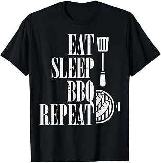 Eat Sleep Bbq Repeat Funny Barbecue Grilling Women Men Kids T-Shirt