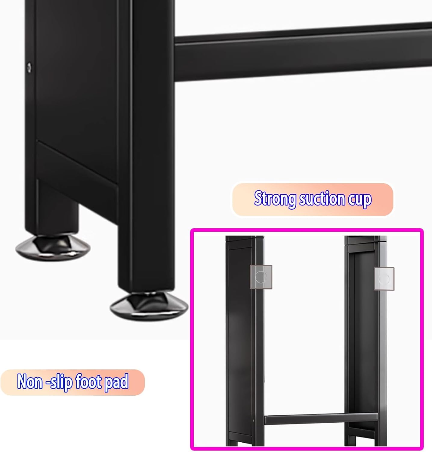 Over The Toilet Storage Cabinet, Double Doors Toilet Shelf, Freestanding Bathroom Storage Cabinet, Bathroom Rack for Bathroom, Restroom, Laundry(Black)