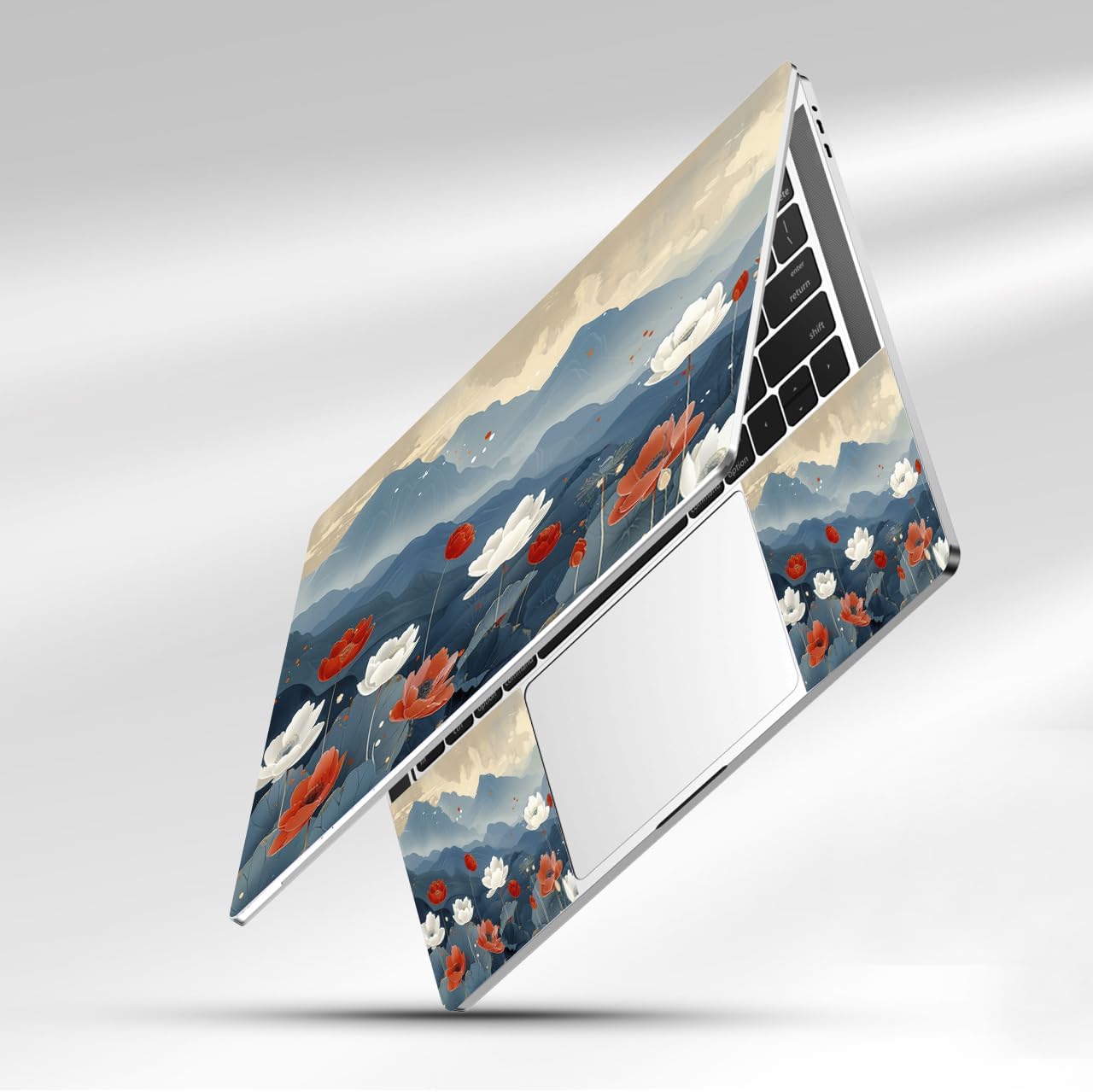 12 12.1 13 13.3 14 15 15.4 15.6 in Skin Laptop Sticker Decal, Netbook Skins for Notebook, Universal Vinyl Laptop Decor Cover, Waterproof Art Design Protector Easy to Apple I Lotus Fields Hills image 3