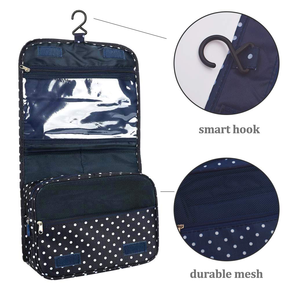 Appeso Toiletry Organizer Travel trousse Beauty Case da Viaggio per donne e uomini - perfetto per viaggio/all'aperto (Nero)