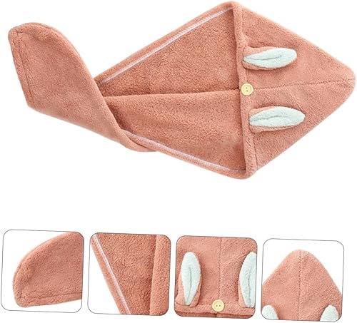 Miniatura 4 de 1pc Gorro de pelo seco Toalla de secado de pelo Toalla de pelo Niñas Sombreros Microfibra Toalla Seca Cabello Gorro Secado Rápido Sombrero de