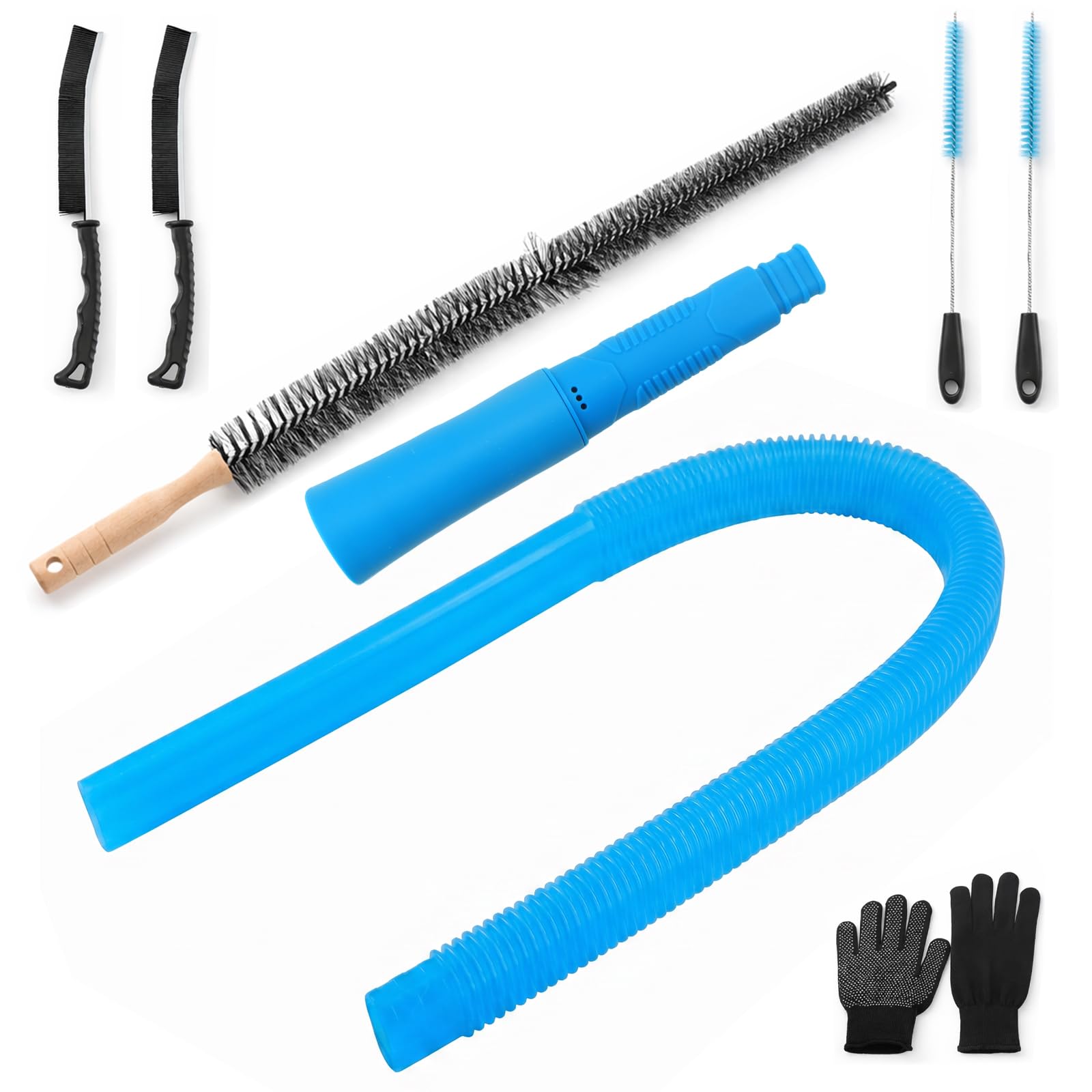 8 PCS Universal Dryer Vent Cleaner Kit, Include Vacuum Hose Attachment Lint Remover Brush & Crevice Cleaning Brush, for Washer and Dryer Lint Remover, Efficiently Removes Lint/Debris