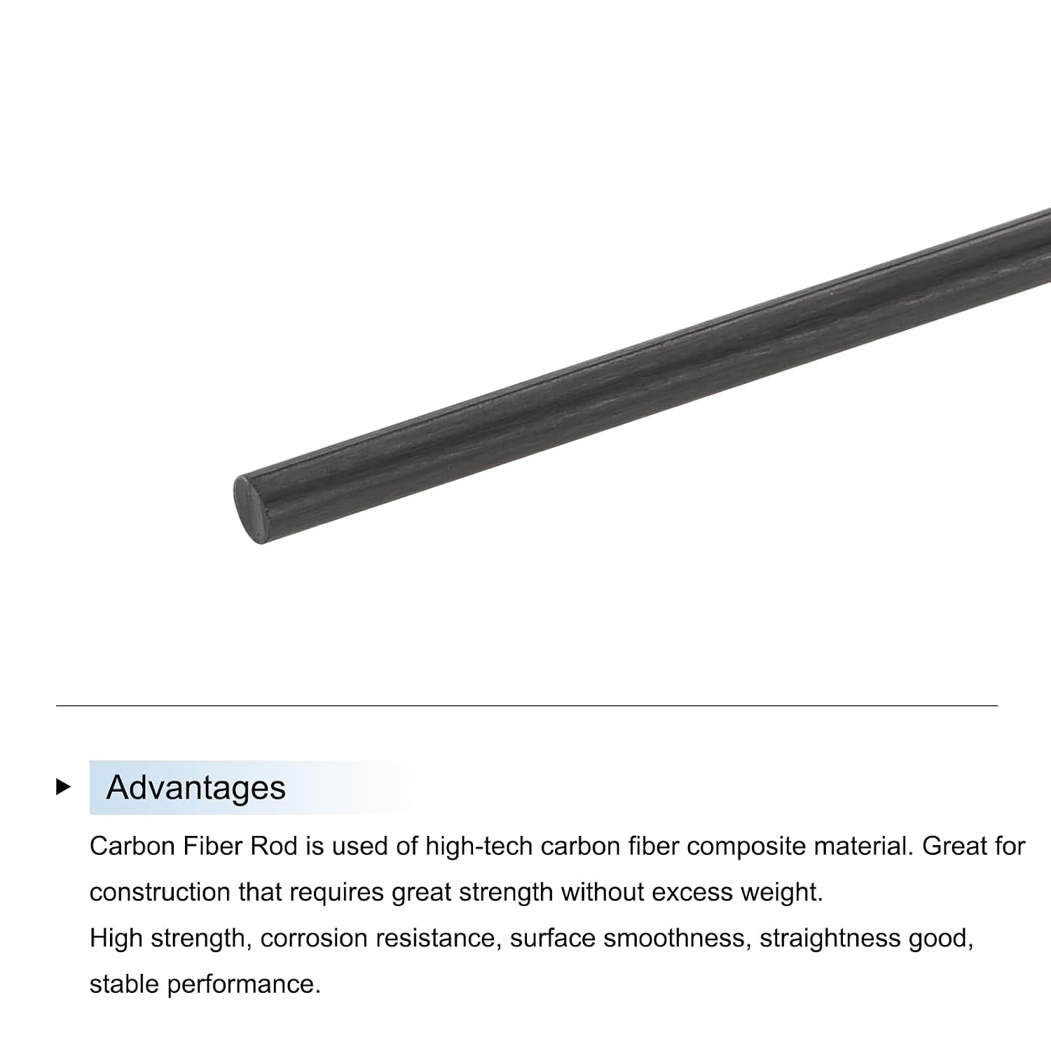 MECCANIXITY Carbon Fiber Rod, 3mm x 400mm Carbon Rod Bar for RC Plane DIY Craft Kite Wing Tube Quadcopter Arm Repair Pack of 8