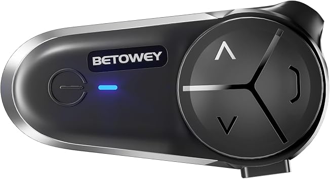 S5 Motorcycle Bluetooth Intercom for 10 Riders, Helmet Bluetooth Headset V5.3 with Audio Multitasking, 2 Type Microphone Speakers/Noise Reduction, 1 Piece