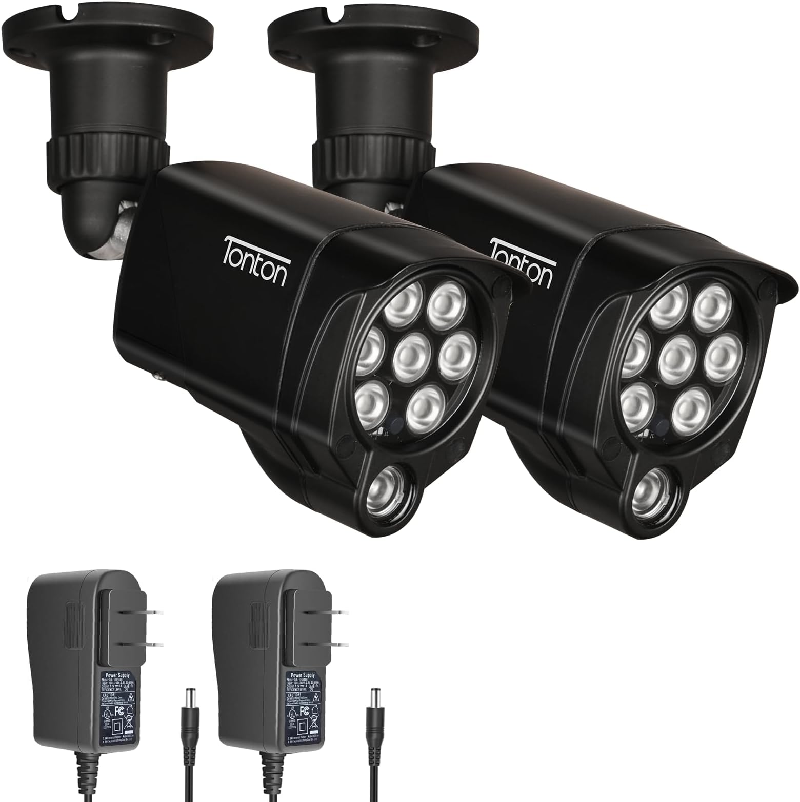 Tonton 2Pack LED IR Illuminator Wide Angle 8-LEDs 90 Degree 100Ft IR Infrared Flood Light, Compatible for CCTV Security Cameras,IP Camera,Bullet Camera,Dome Camera(Black)