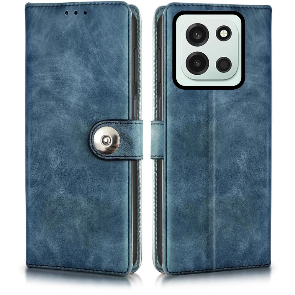 Leather Flip Case Cover Compatible with Back case Cover for Oneplus Nord 6 5G|Designer Button||Hand-Stitched Leather Finis...