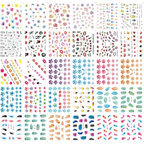LABOTA 98 Blätter Nagelsticker Blumen Wassertransfer, Nagel Sticker Nail Art Sticker Nagelsticker Selbstklebend Kunst… – Bild 6