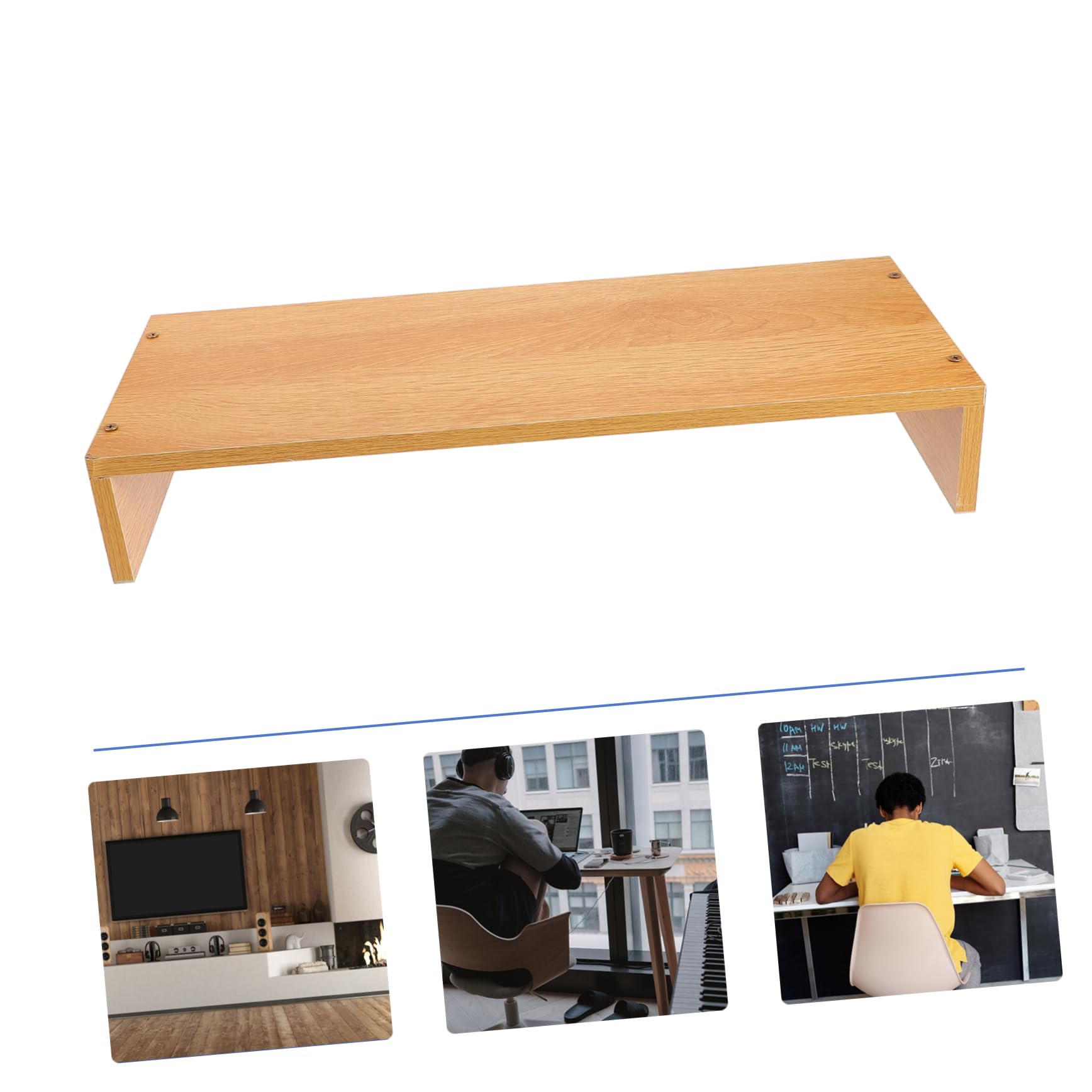 KOMBIUDA Alzata Monitor da Scrivania in Legno per Computer e Laptop | Supporto per Scrivania, Scrivania Organizer e Organizzazione Scrivania, Decorazioni Scuola
