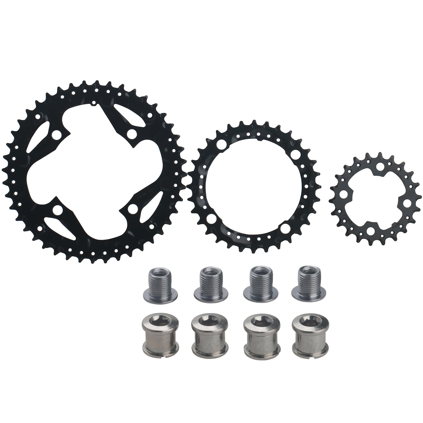BODYA Runde MTB Fahrrad-Kettenblatt, Dreifach-Kettenblatt-Set 22/32/44t 104/64BCD