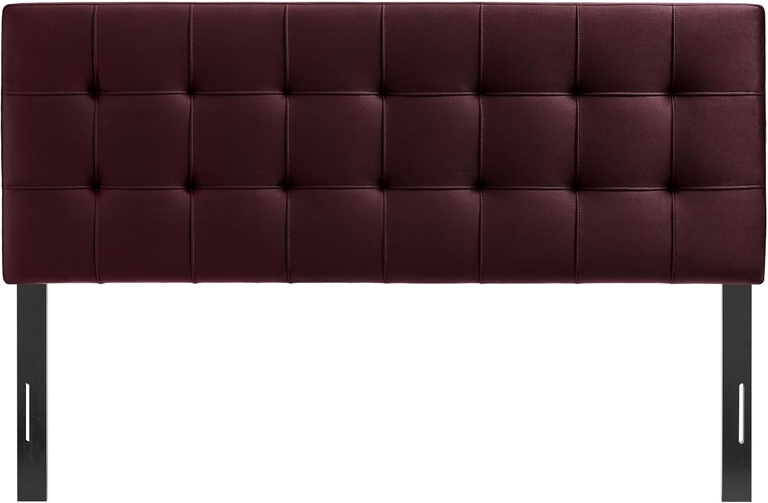 Modway Lily Performance Velvet King Size Headboard with Biscuit Tufting in Mulberry - Stain-Resistant Upholstery with Padded Design and 5 Height-Adjustable Mounts
