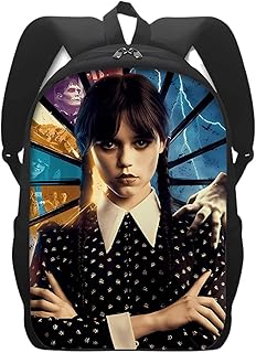 OCDSLYGB School Bags Wednesday Backpack Womens 17 Inch Girls Backpack School Bags for Wednesday Girls Nylon Waterproof College Durable Unisex Student Backpacks, Black