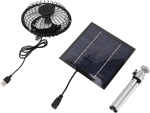 Miniatura 2 de Ventilador de panel solar portátil de 20 W, ventilador de piso alimentado por panel solar con soporte telescópico, kits de ventilador de panel solar