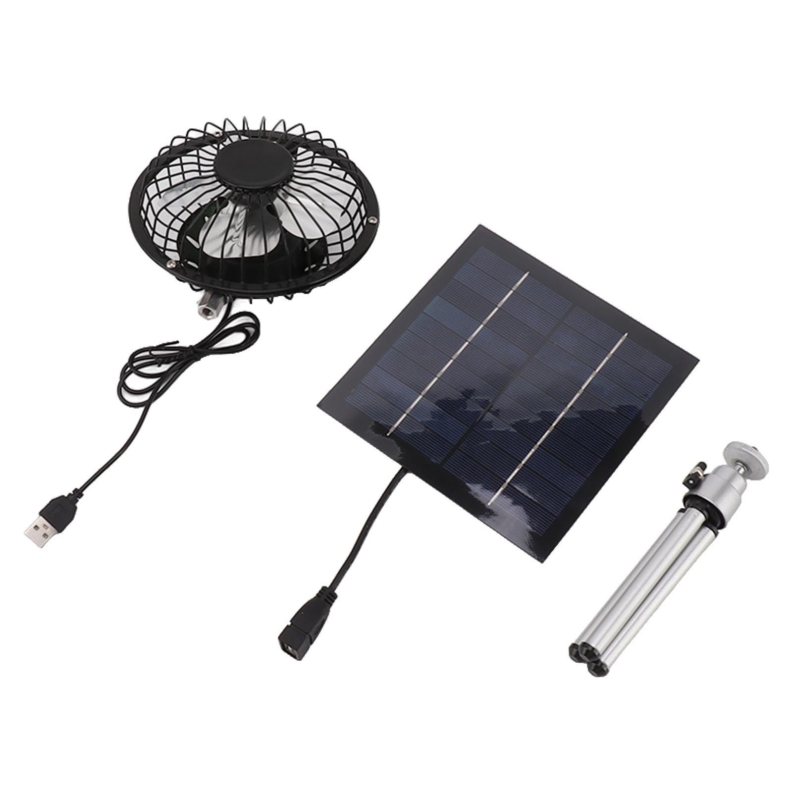 Éventail de panneau solaire 20W pour rester au frais en camping et voyage sans prise