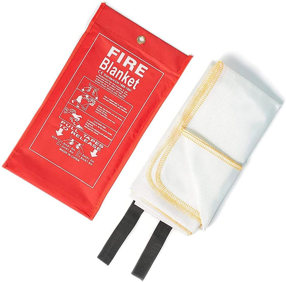 ANGIX 1m x 1m Soft Case Fire Blanket Large and Fast Unfolding with